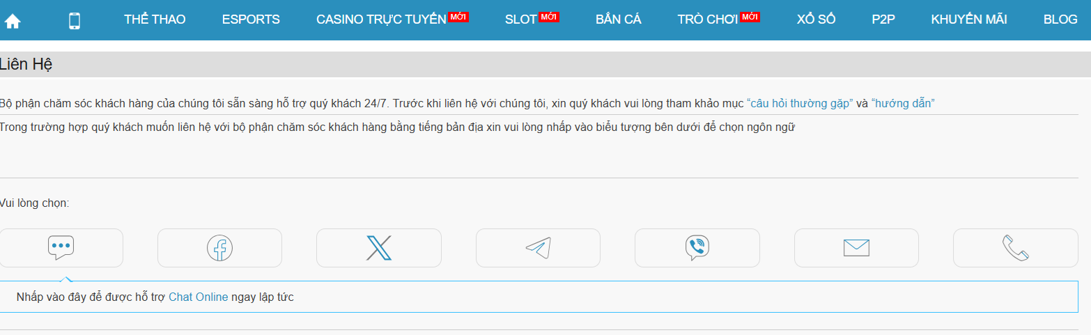 Những phương thức liên hệ W88 lien he san choi w88